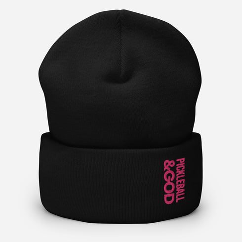 Pickleball &GOD Flamingo Cuffed Beanie